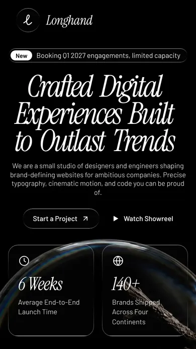 Longhand. Web design studio · United Kingdom