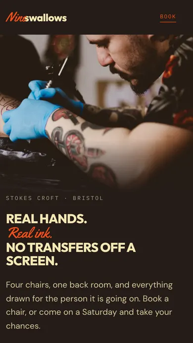Nine Swallows. Tattoo studio · Bristol